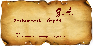 Zathureczky Árpád névjegykártya