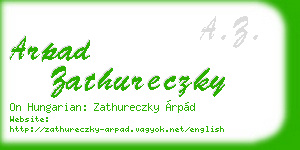 arpad zathureczky business card
